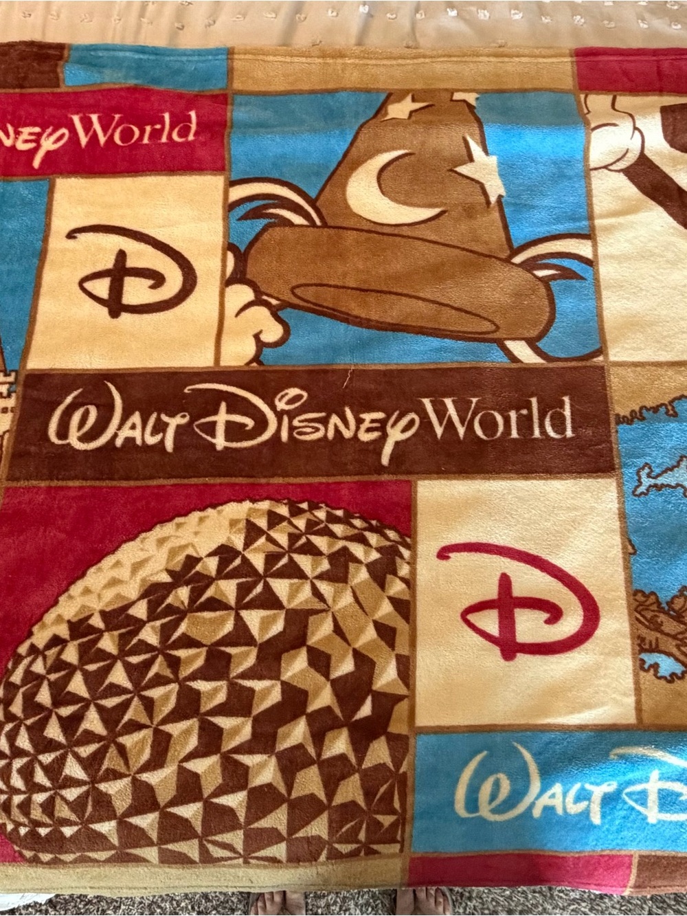 Disney Parks Plush Throw Blanket - Red, Blue, Gold